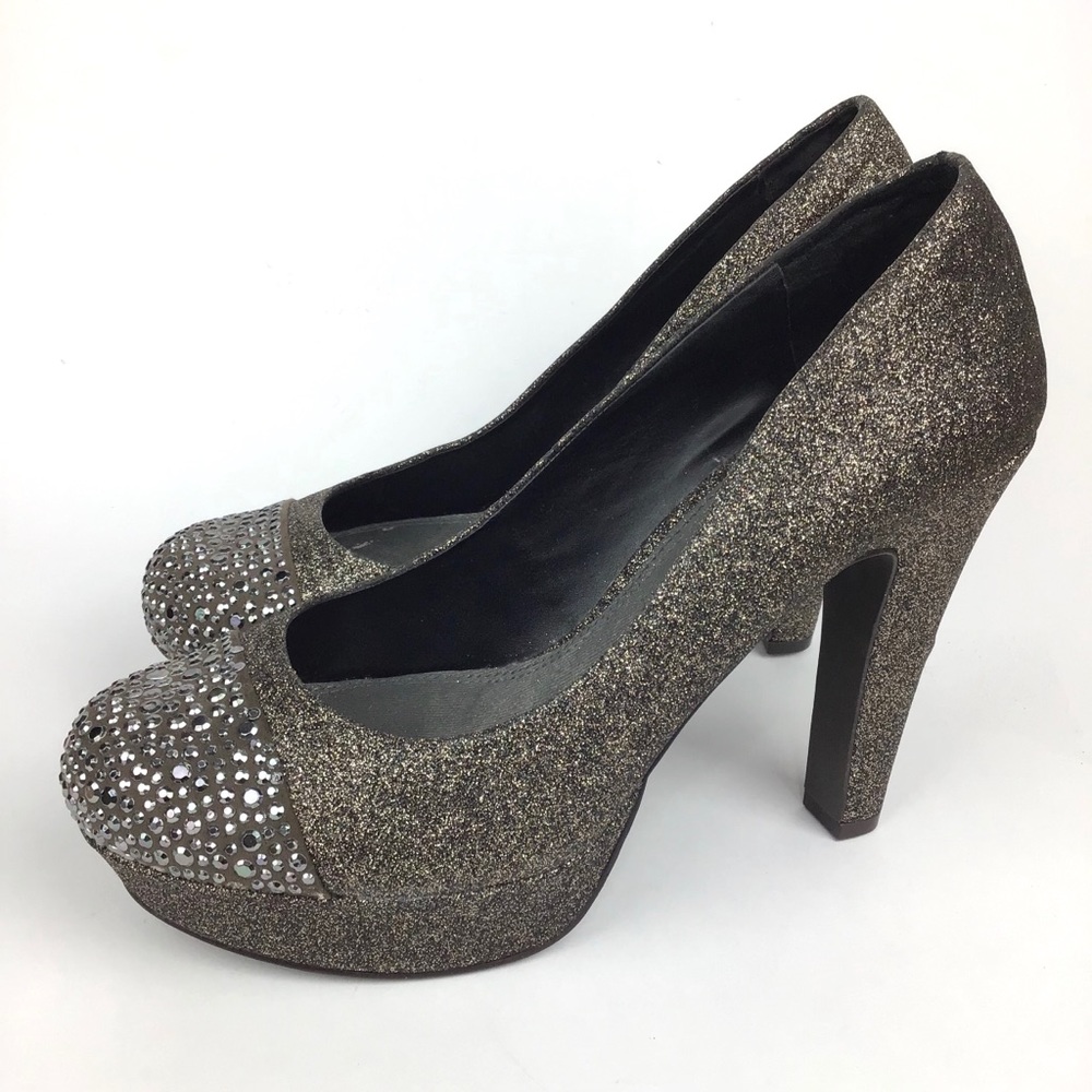 Gianni Bini Rhinestone Cap Toe Pumps 8.5M glitter